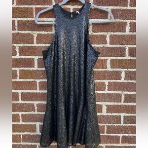 Free People Black Sequin Dress Key Hole Back Size XS Party Holiday New Years